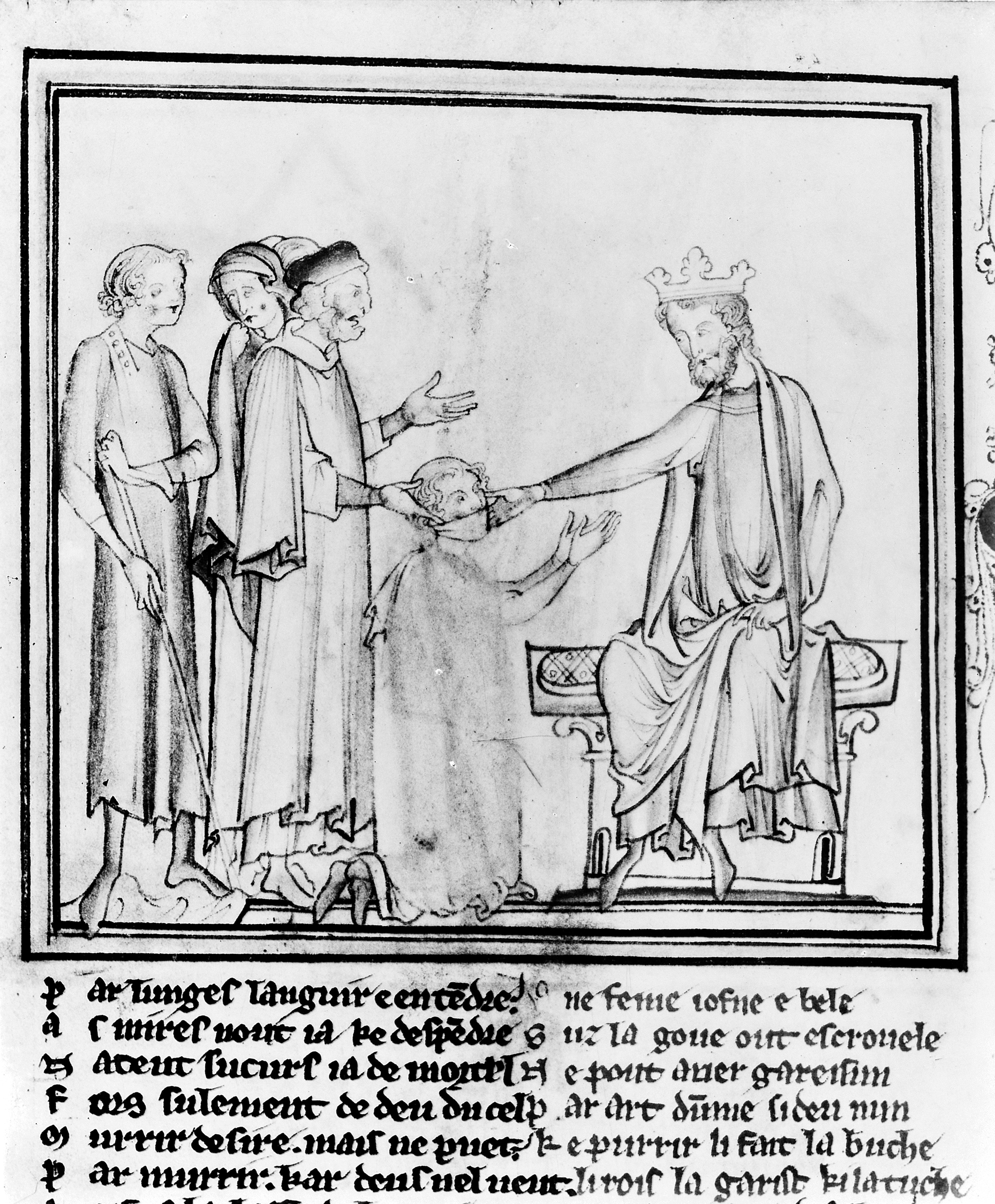 M0011314 King's evil; Edward the confessor touching for the evil.