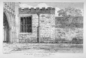 Jersalem Chamber before shop was added - the wall on right was probably not there in 15th century