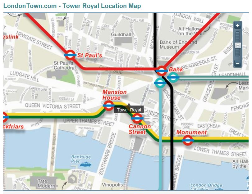 Tower Royal area of modern London