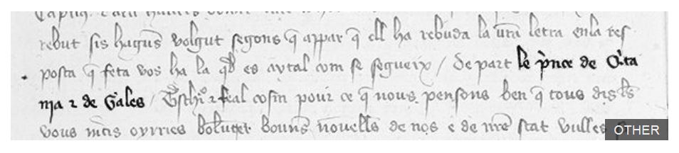 Black Prince's letter - 1