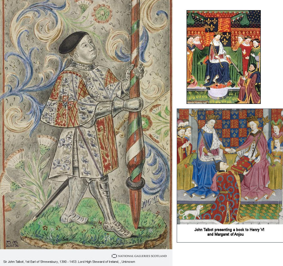 Three images of John Talbot, 1st Earl of Shrewsbury