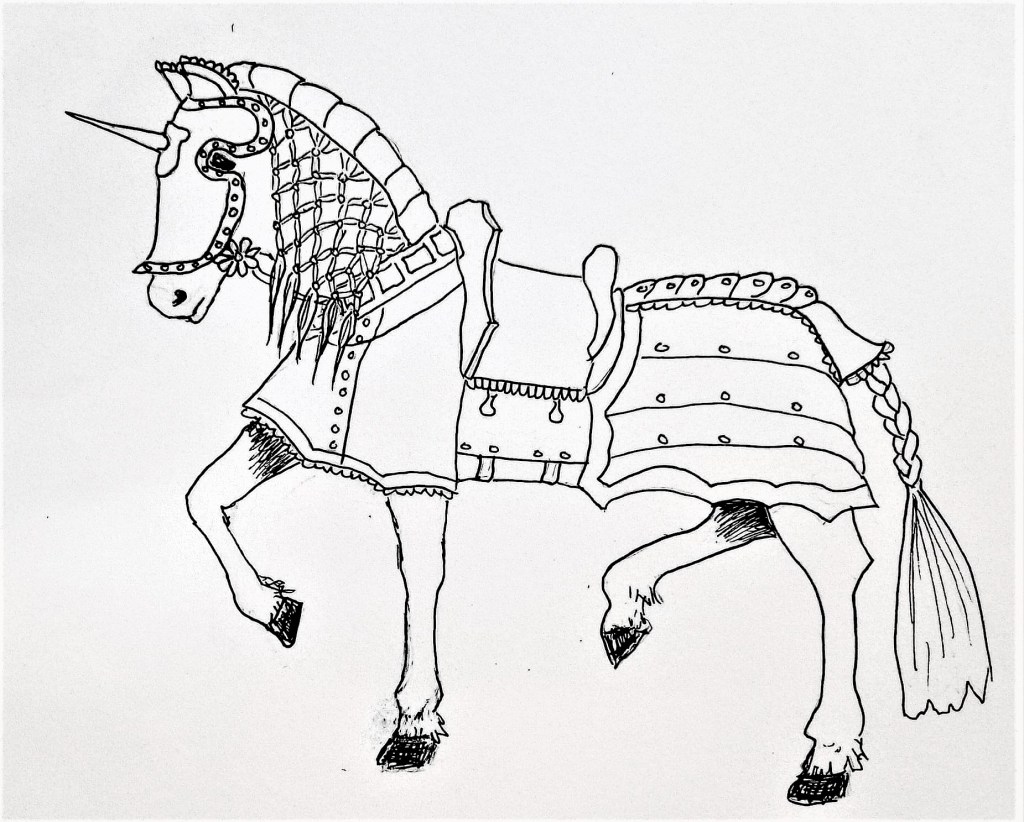 Picture of Whyte Syrie dressed as 'My Little Destrier'.